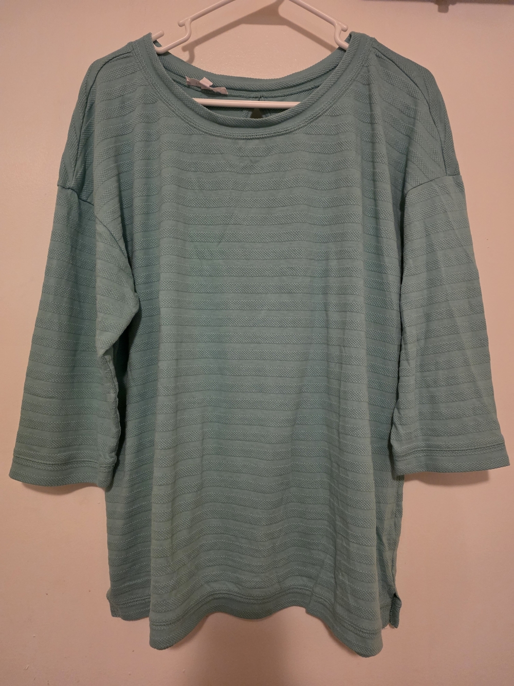 Talbots Mint Green Textured Long Sleeve Tee